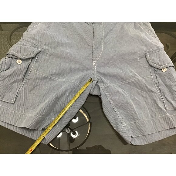 POLO RALPH LAUREN MEN BLUE/WHITE STRIPPE 100% COTTON CARGO SHORTS SIZE 38 - Picture 5 of 7